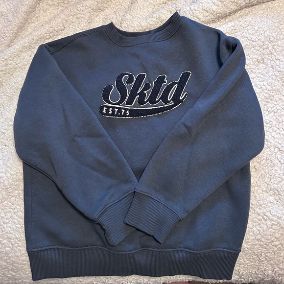 Zara Other - Zara Navy Blue Crewneck Sweatshirt with Embroidered 'Sktd' Logo